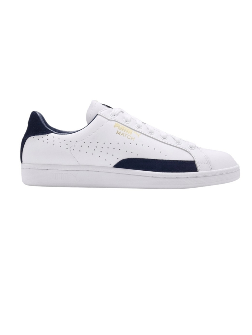 Puma White and Navy Leather Sneakers Shoes